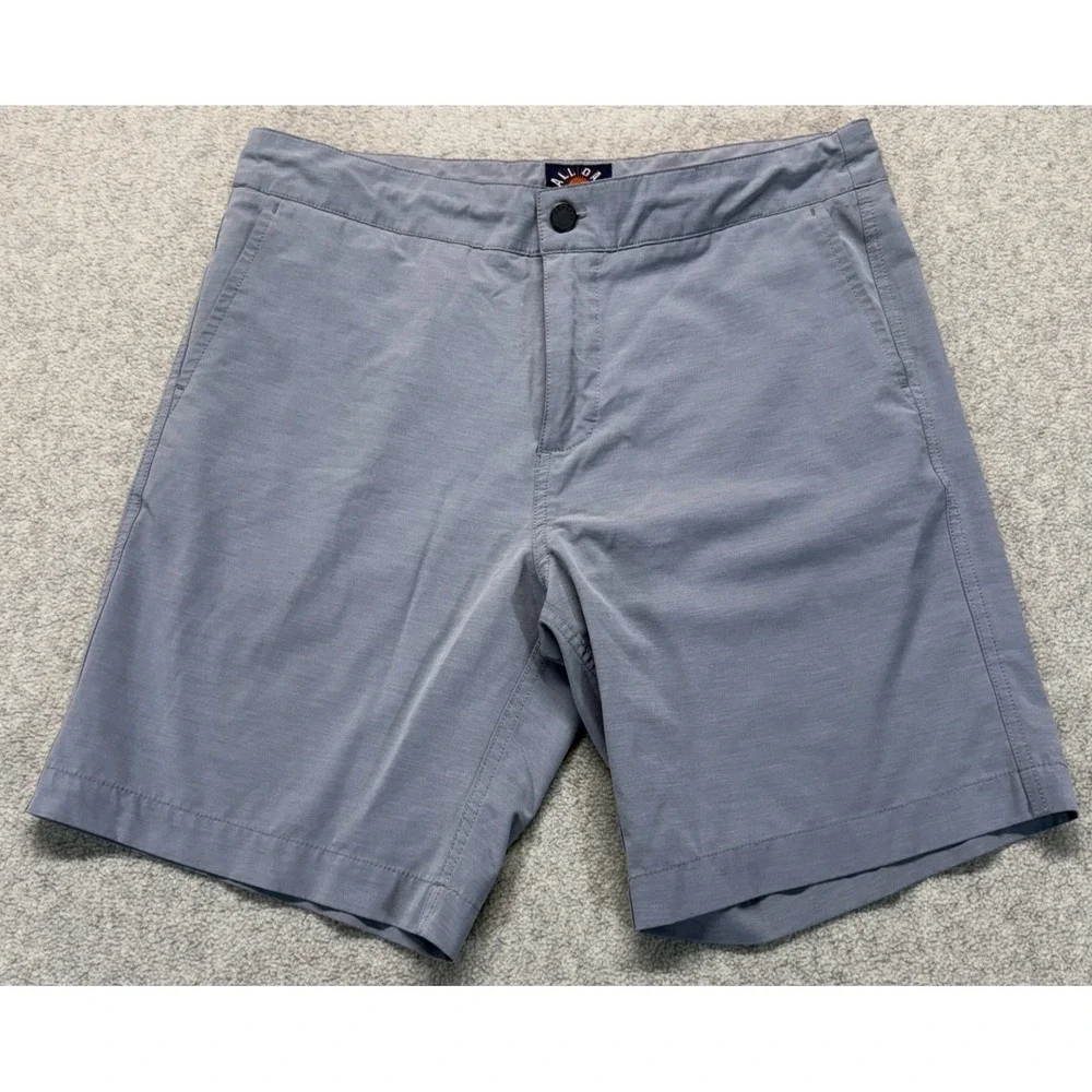 Faherty Mens All Day Shorts Gray Flat Front Quick Dry Stretch Casual Hybrid 34